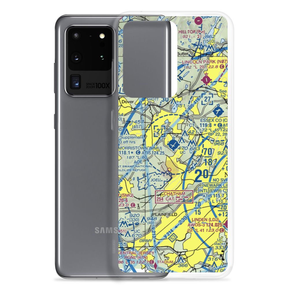 Morristown Municipal Airport (MMU) VFR Sectional Samsung Case Samsung Galaxy S20 Ultra model shown
