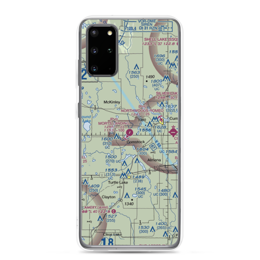 Mort's Landing Airport (0WI1) VFR Sectional Samsung Case Samsung Galaxy S20 Plus model shown