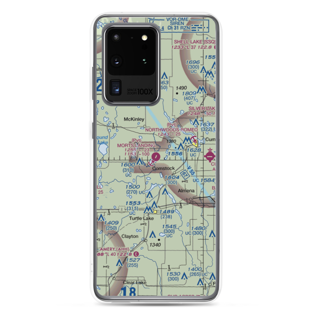 Mort's Landing Airport (0WI1) VFR Sectional Samsung Case Samsung Galaxy S20 Ultra model shown