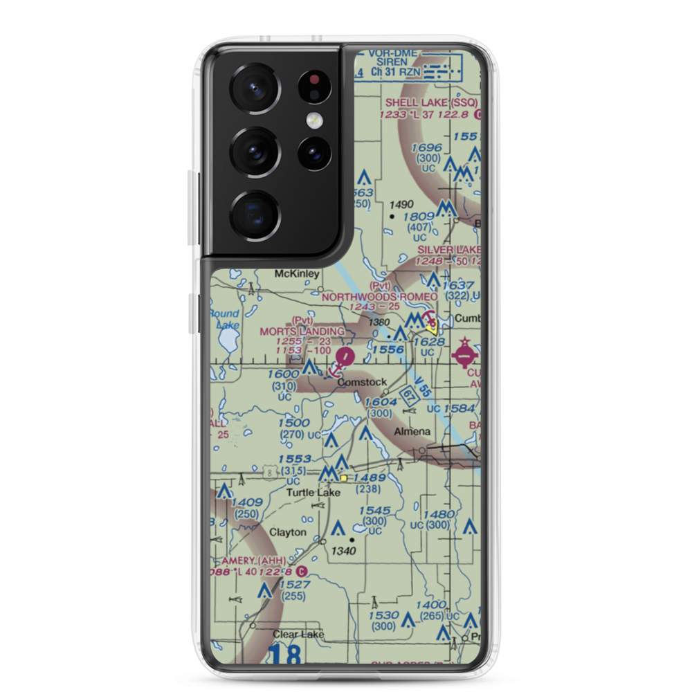 Mort's Landing Airport (0WI1) VFR Sectional Samsung Case Samsung Galaxy S21 Ultra model shown