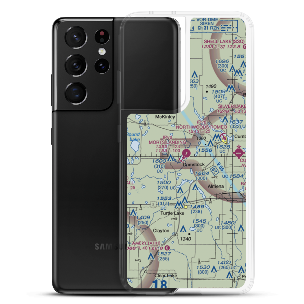Mort's Landing Airport (0WI1) VFR Sectional Samsung Case Samsung Galaxy S21 Ultra model shown