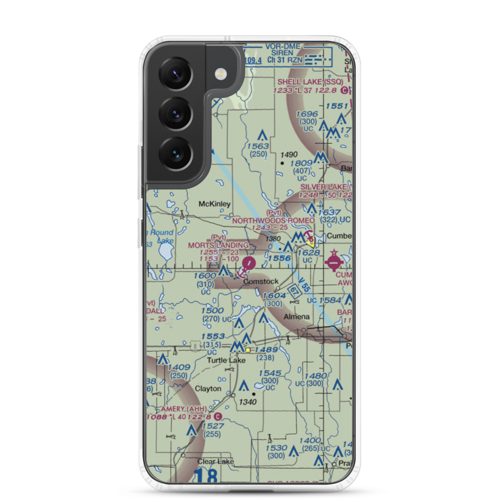 Mort's Landing Airport (0WI1) VFR Sectional Samsung Case Samsung Galaxy S22 Plus model shown