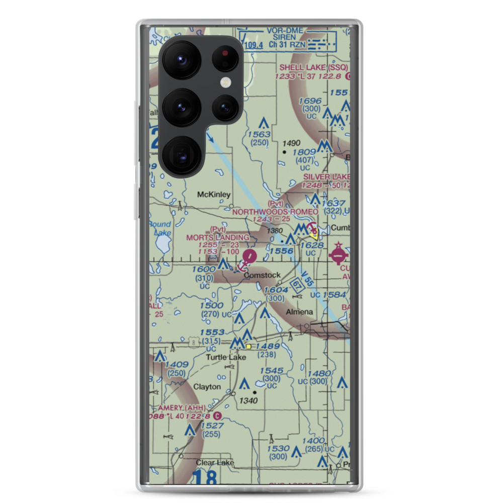 Mort's Landing Airport (0WI1) VFR Sectional Samsung Case Samsung Galaxy S22 Ultra model shown