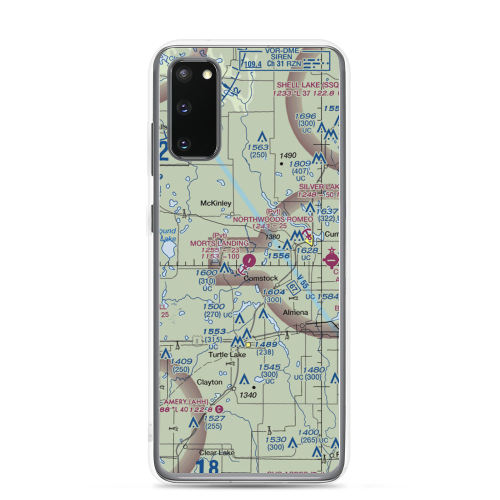 Mort's Landing Airport (0WI1) VFR Sectional Samsung Case Samsung Galaxy S20 model shown