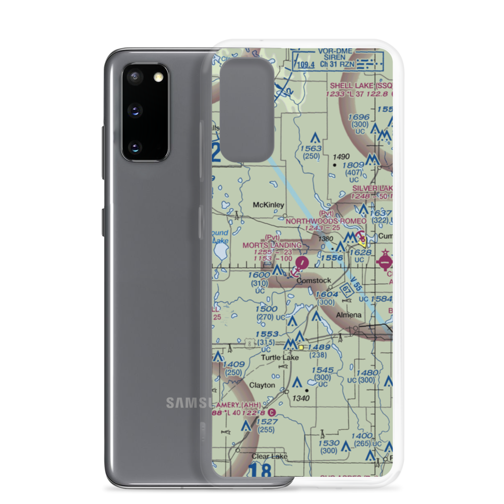 Mort's Landing Airport (0WI1) VFR Sectional Samsung Case Samsung Galaxy S20 model shown