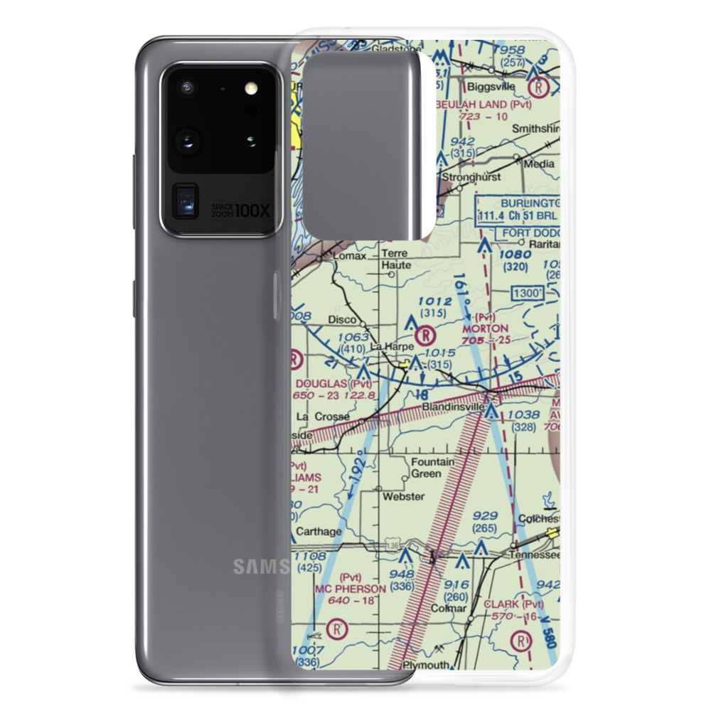 Morton Airport (IS55) VFR Sectional Samsung Case Samsung Galaxy S20 Ultra model shown