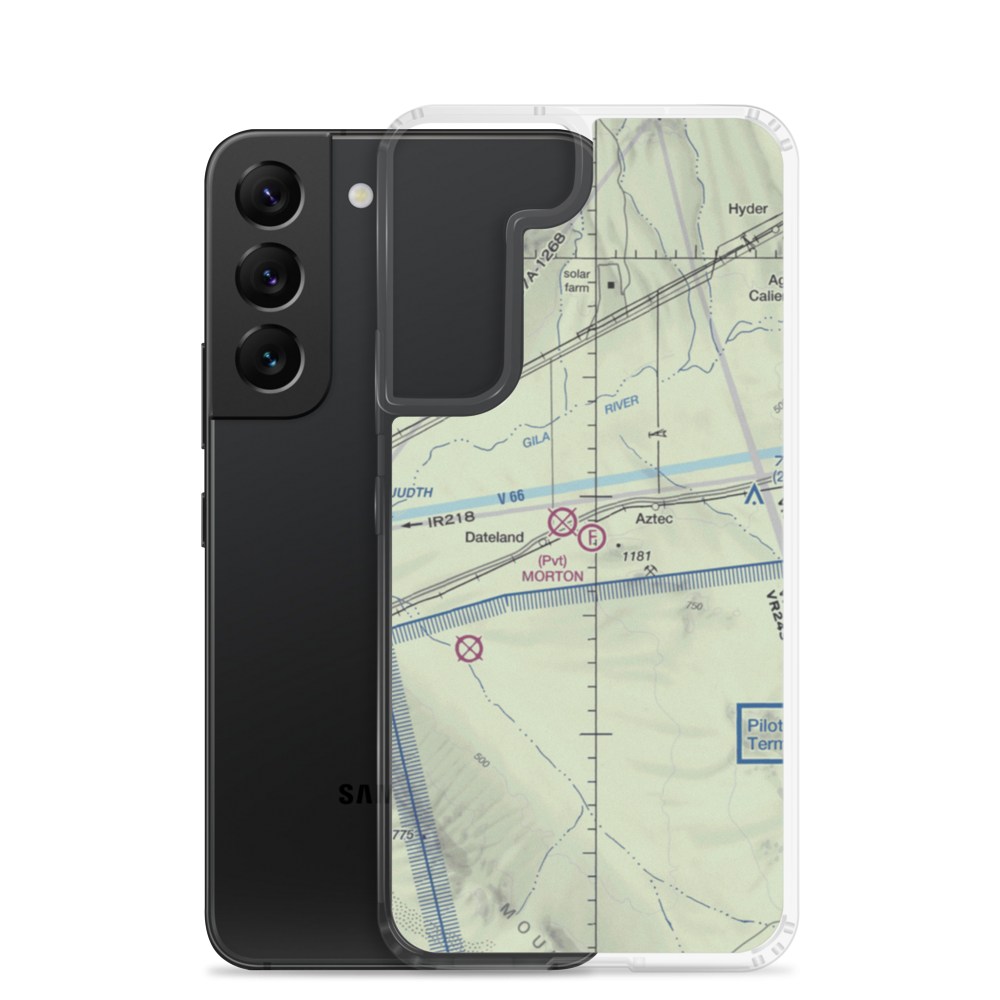 Morton Field Ultralight Flightpark (AZ00) VFR Sectional Samsung Case Samsung Galaxy S22 model shown