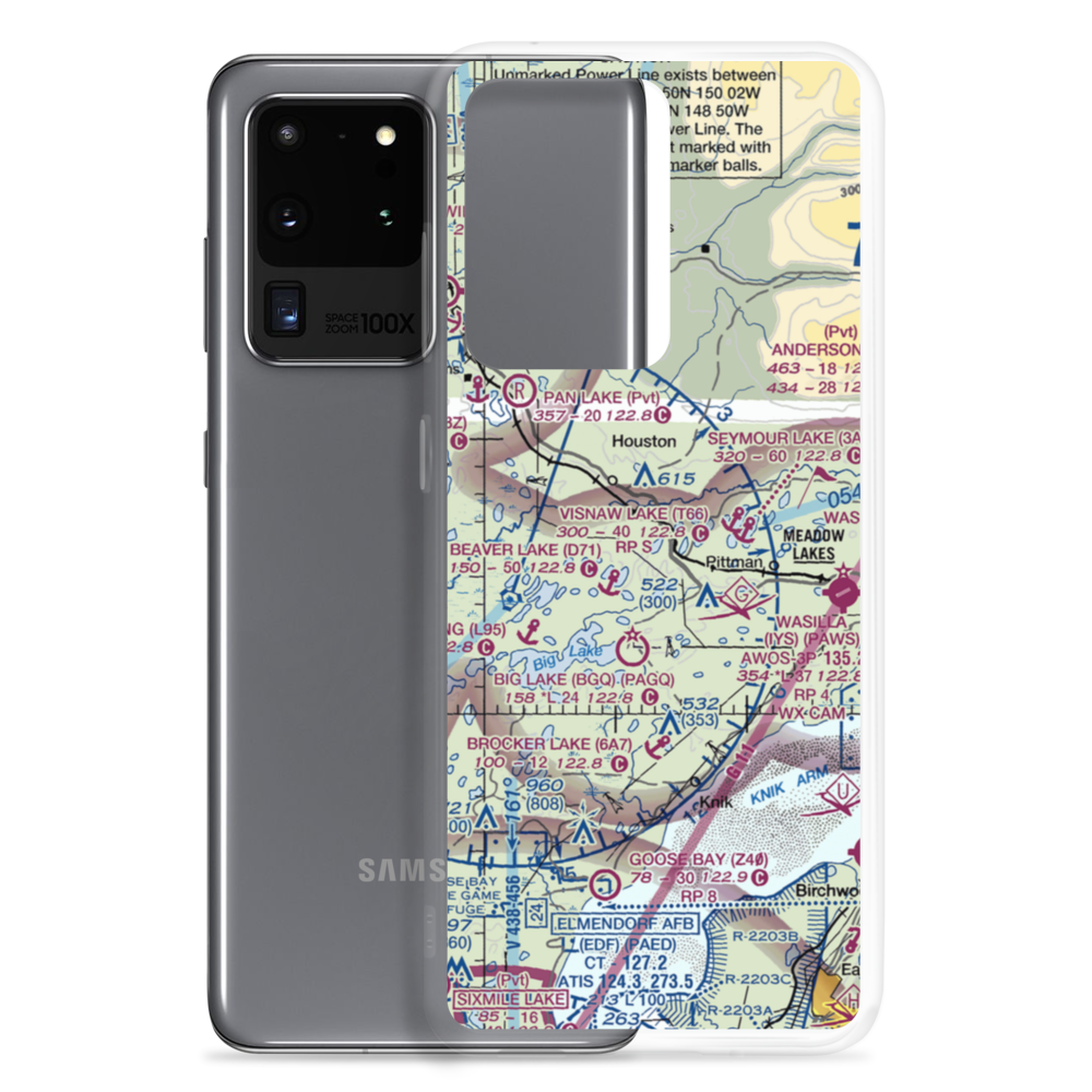 Morvro Lake Seaplane Base (80AK) VFR Sectional Samsung Case Samsung Galaxy S20 Ultra model shown