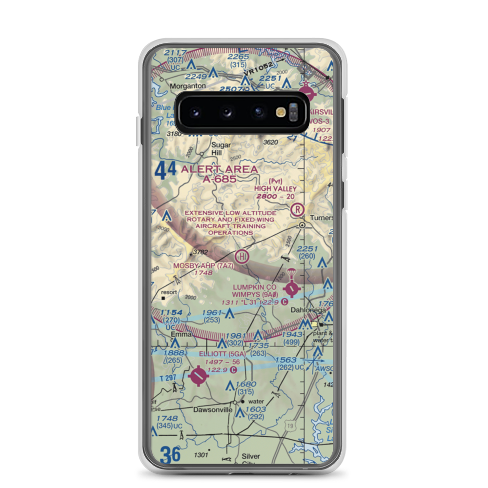 Mosby Army Heliport (7A7) VFR Sectional Samsung Case Samsung Galaxy S10 model shown