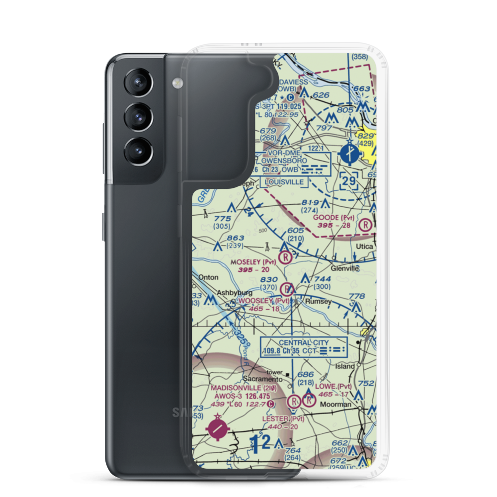 Moseley Field (4KY4) VFR Sectional Samsung Case Samsung Galaxy S21 model shown