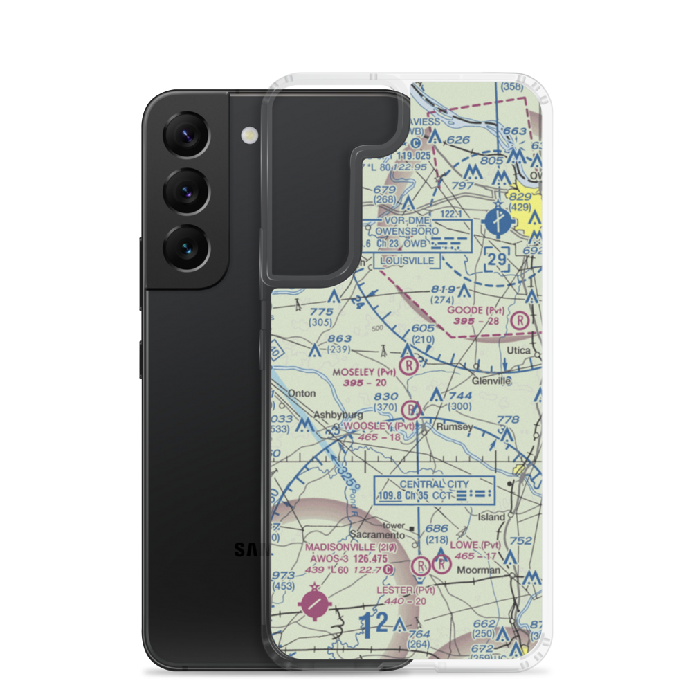 Moseley Field (4KY4) VFR Sectional Samsung Case Samsung Galaxy S22 model shown