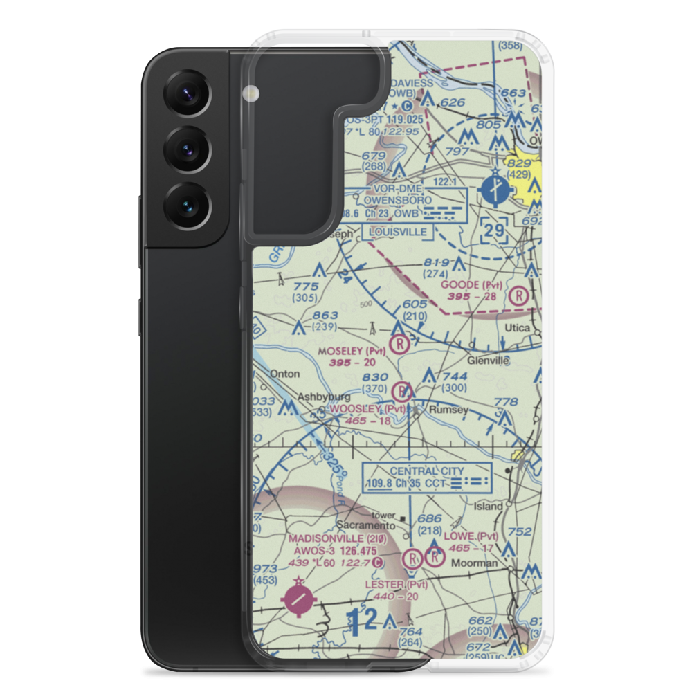 Moseley Field (4KY4) VFR Sectional Samsung Case Samsung Galaxy S22 Plus model shown