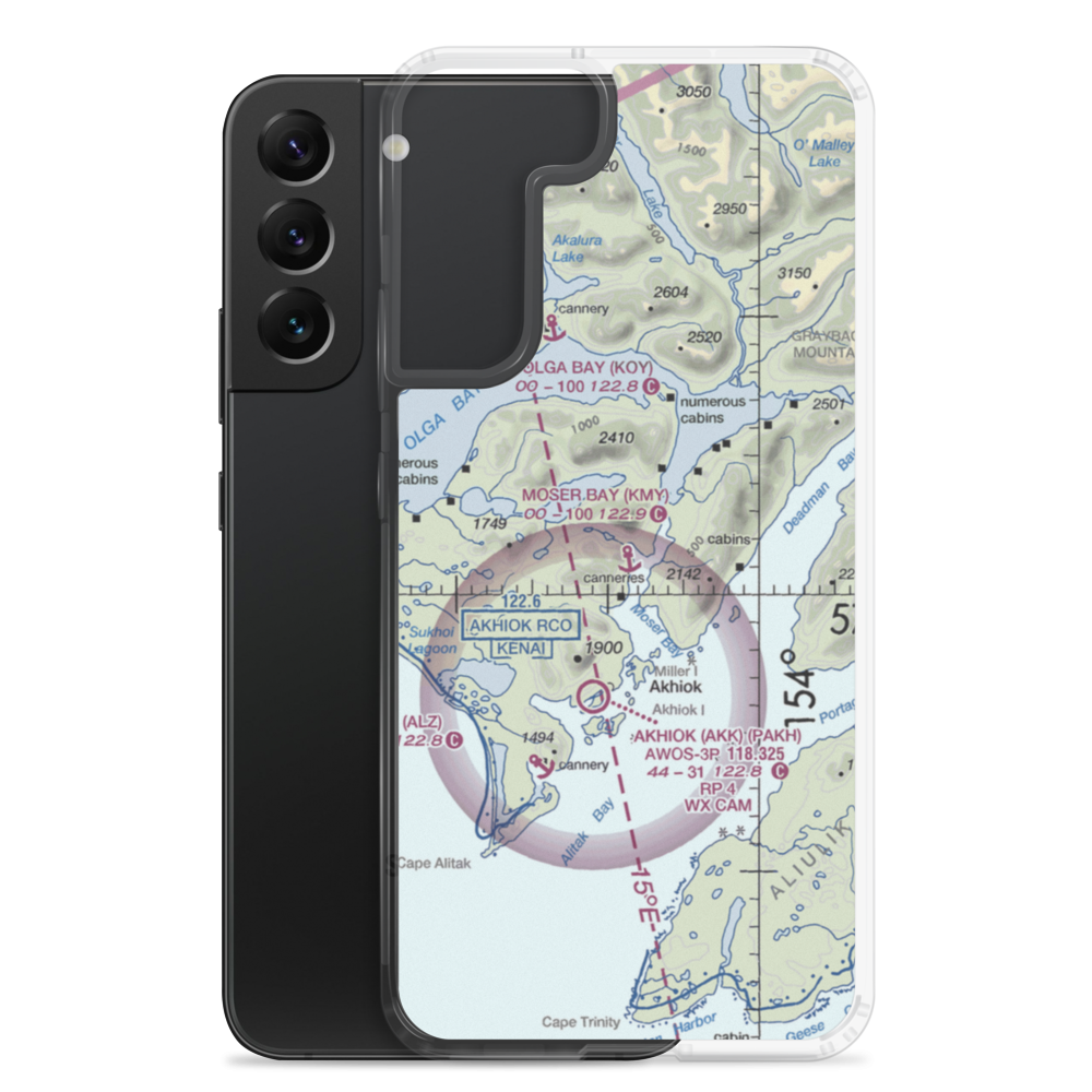 Moser Bay Seaplane Base (KMY) VFR Sectional Samsung Case Samsung Galaxy S22 Plus model shown