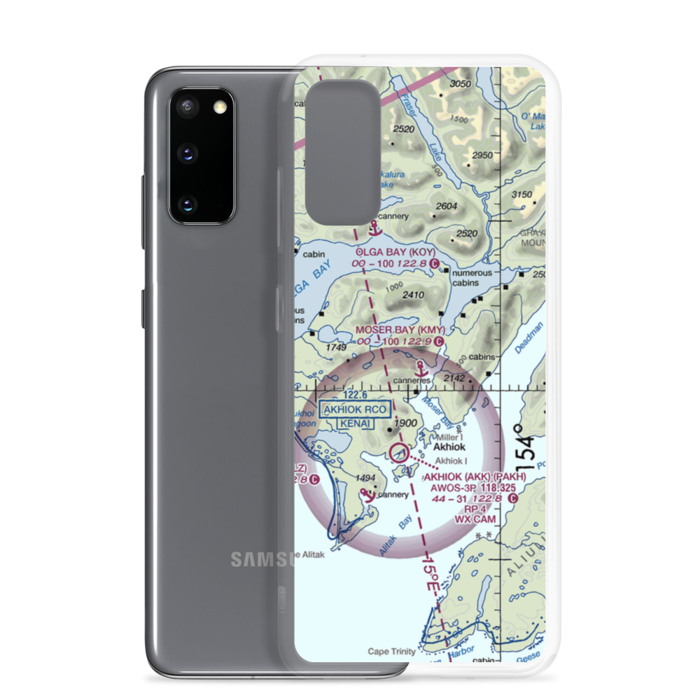 Moser Bay Seaplane Base (KMY) VFR Sectional Samsung Case Samsung Galaxy S20 model shown