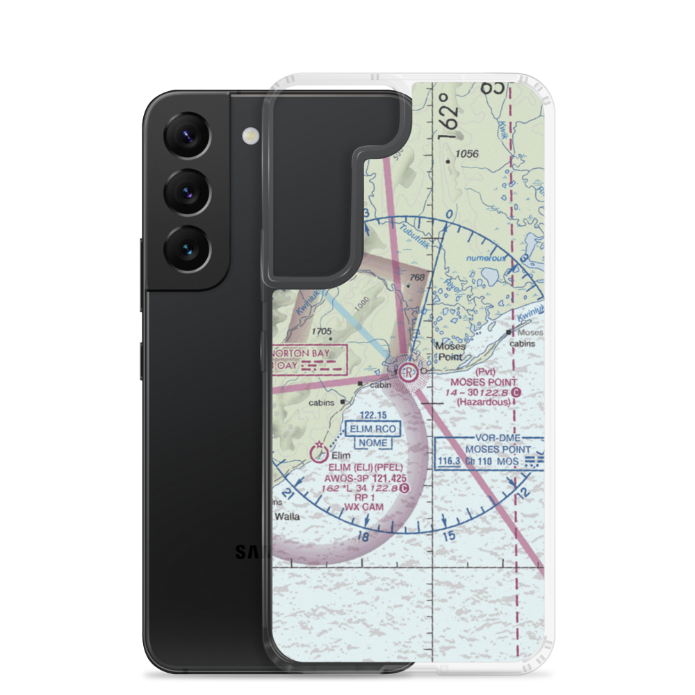 Moses Point Airport (MOS) VFR Sectional Samsung Case Samsung Galaxy S22 model shown