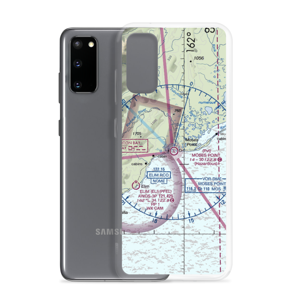 Moses Point Airport (MOS) VFR Sectional Samsung Case Samsung Galaxy S20 model shown