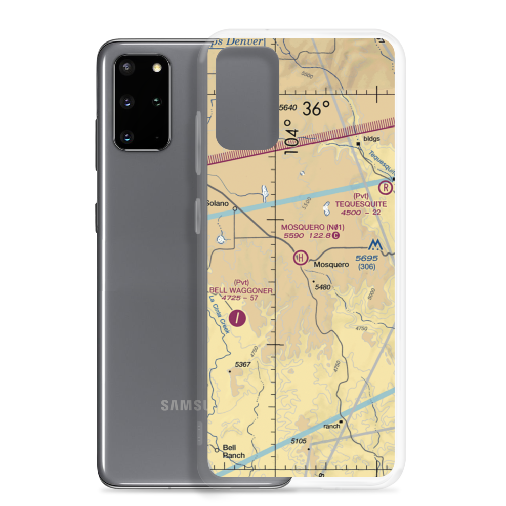 Mosquero Emergency Services Heliport (N01) VFR Sectional Samsung Case Samsung Galaxy S20 Plus model shown