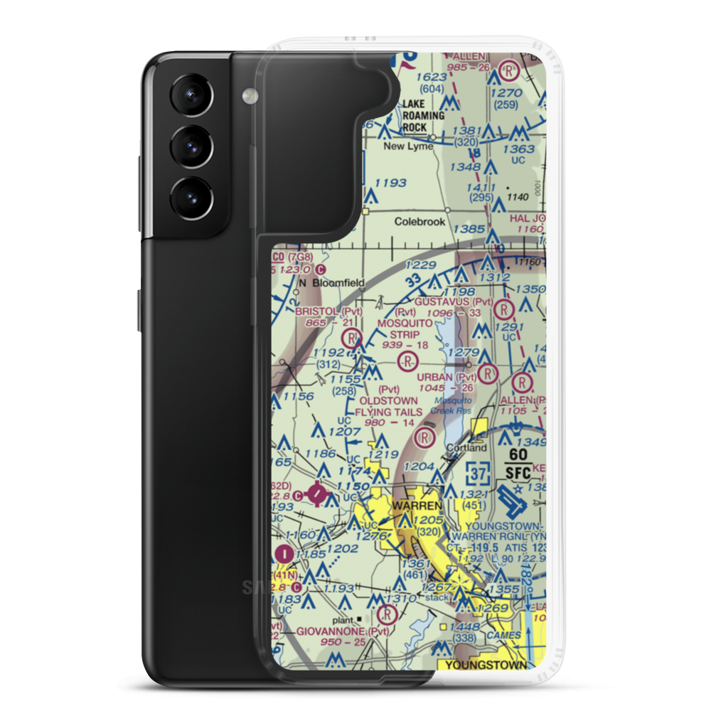Mosquito Strip Airport (20OH) VFR Sectional Samsung Case Samsung Galaxy S21 Plus model shown