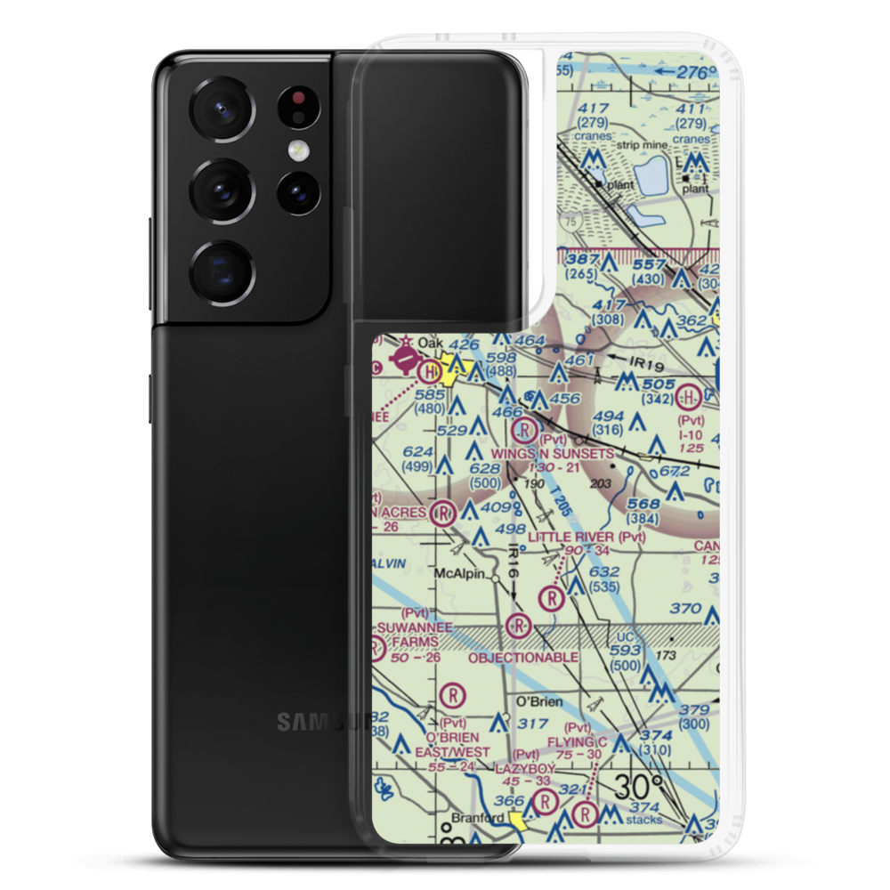 Moss Meadows Airport (45FL) VFR Sectional Samsung Case Samsung Galaxy S21 Ultra model shown