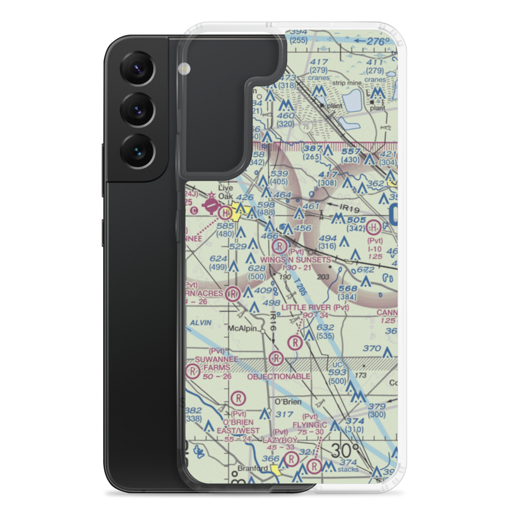 Moss Meadows Airport (45FL) VFR Sectional Samsung Case Samsung Galaxy S22 Plus model shown