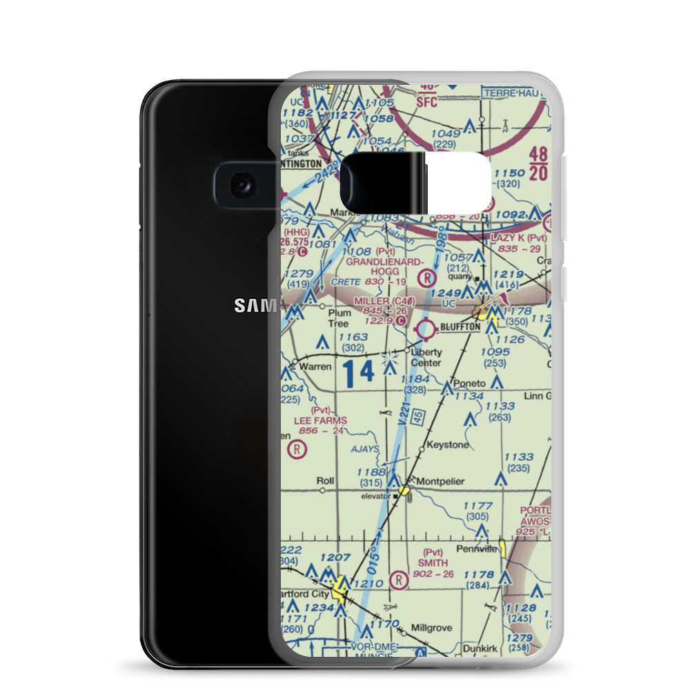 Mossburg Airport (II20) VFR Sectional Samsung Case Samsung Galaxy S10e model shown
