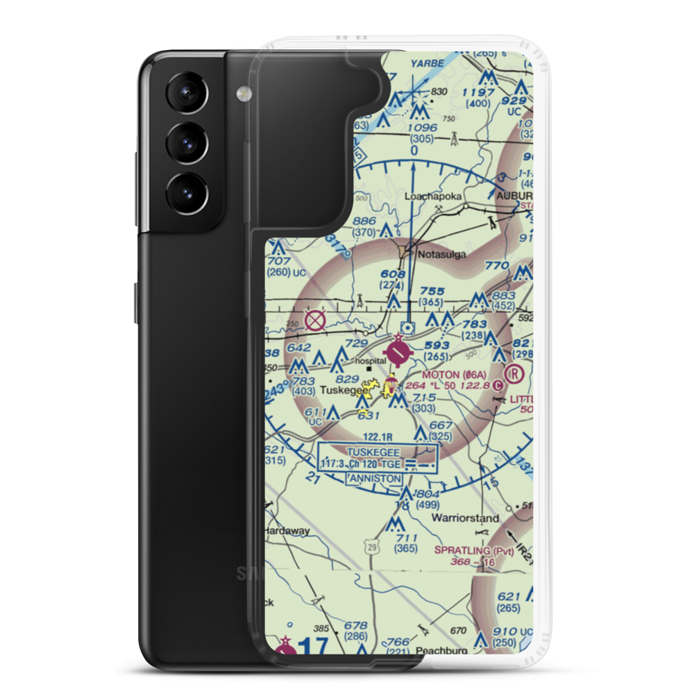 Moton Field Municipal Airport (06A) VFR Sectional Samsung Case Samsung Galaxy S21 Plus model shown