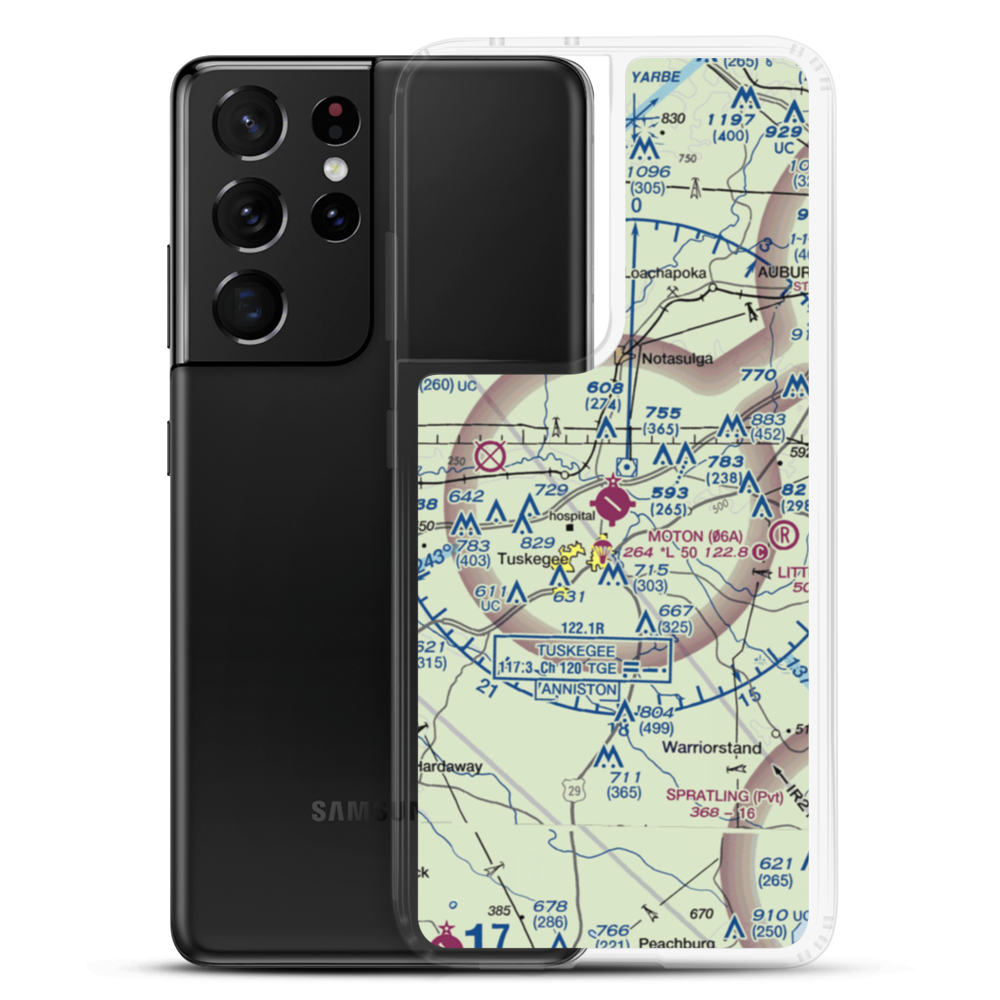 Moton Field Municipal Airport (06A) VFR Sectional Samsung Case Samsung Galaxy S21 Ultra model shown
