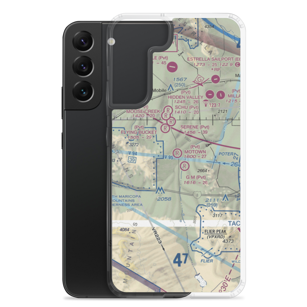 Motown Airport (5AZ6) VFR Sectional Samsung Case Samsung Galaxy S22 Plus model shown