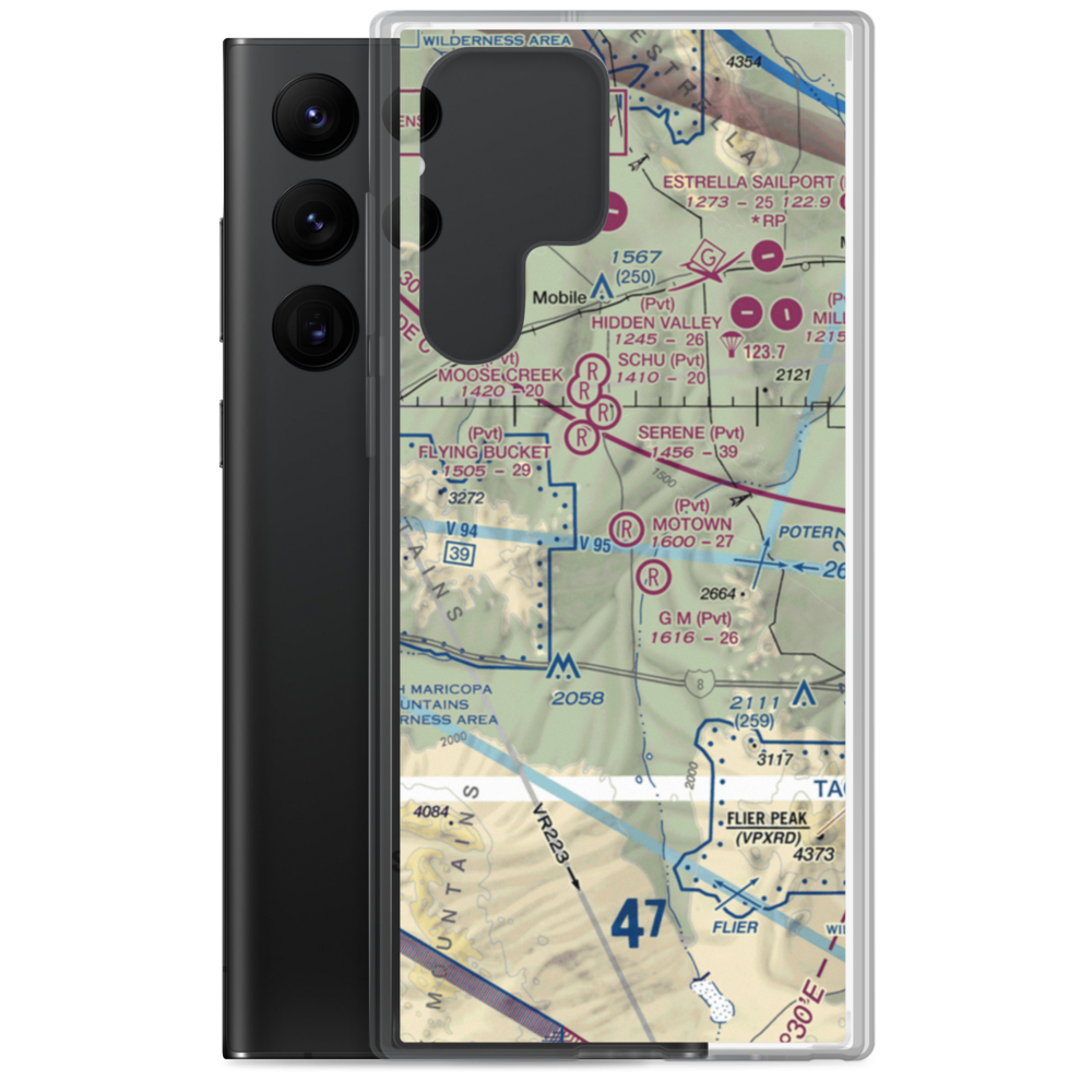 Motown Airport (5AZ6) VFR Sectional Samsung Case Samsung Galaxy S22 Ultra model shown