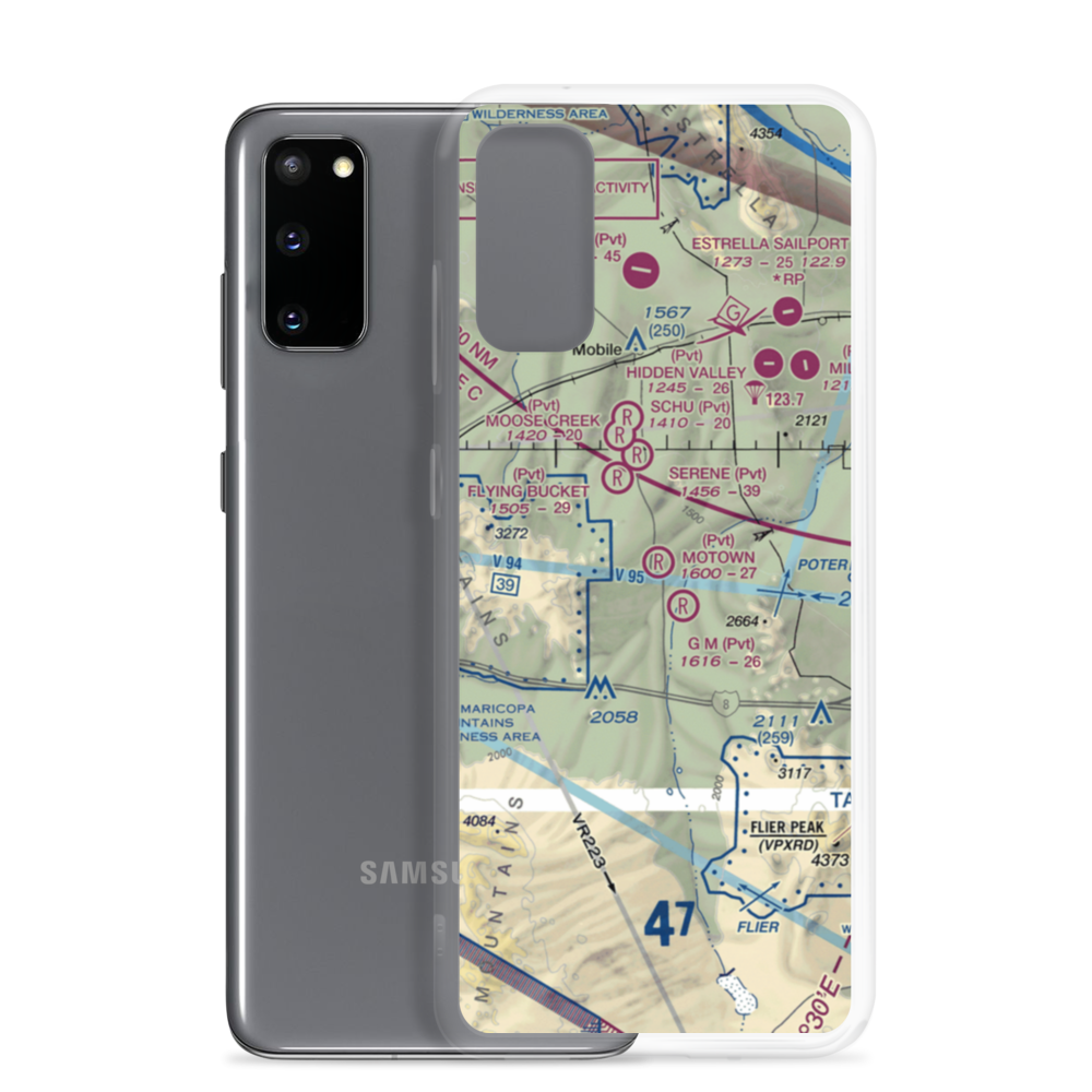 Motown Airport (5AZ6) VFR Sectional Samsung Case Samsung Galaxy S20 model shown