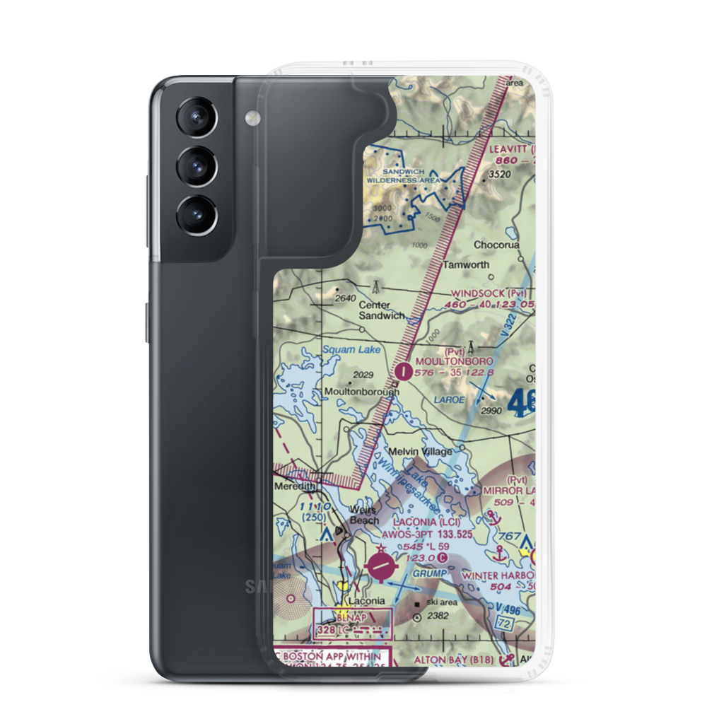 Moultonboro Airport (53NH) VFR Sectional Samsung Case Samsung Galaxy S21 model shown
