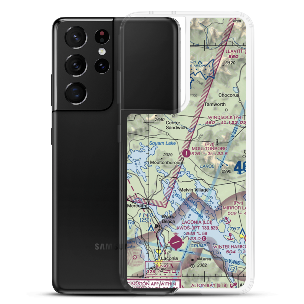 Moultonboro Airport (53NH) VFR Sectional Samsung Case Samsung Galaxy S21 Ultra model shown