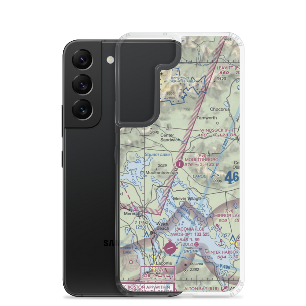 Moultonboro Airport (53NH) VFR Sectional Samsung Case Samsung Galaxy S22 model shown
