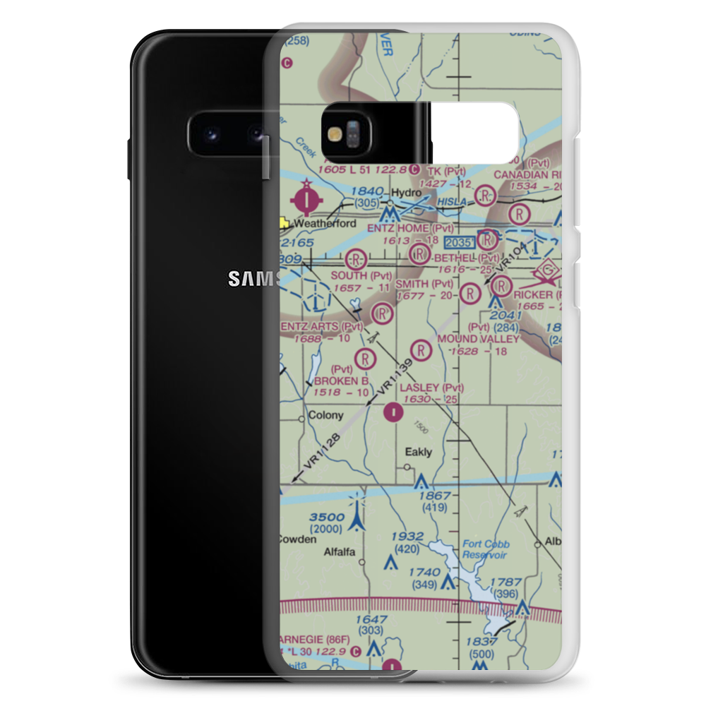 Mound Valley Farm Airport (OK77) VFR Sectional Samsung Case Samsung Galaxy S10+ model shown
