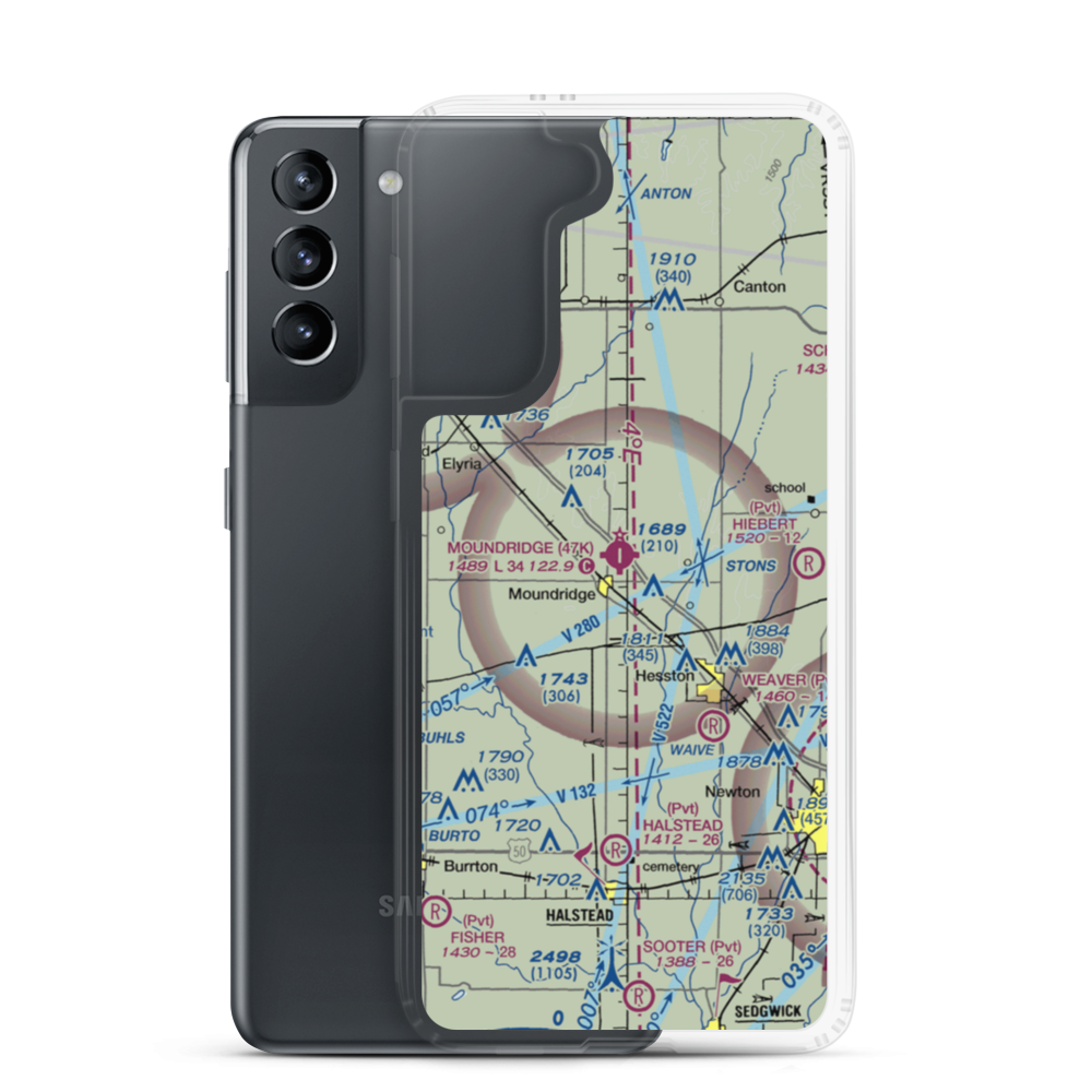 Moundridge Municipal Airport (47K) VFR Sectional Samsung Case Samsung Galaxy S21 model shown