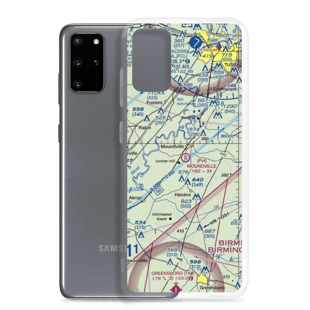 Moundville Airport (L44) VFR Sectional Samsung Case Samsung Galaxy S20 Plus model shown