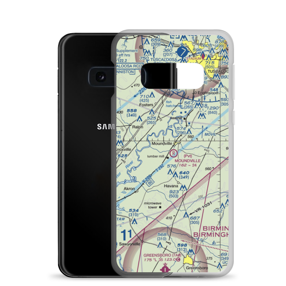 Moundville Airport (L44) VFR Sectional Samsung Case Samsung Galaxy S10e model shown