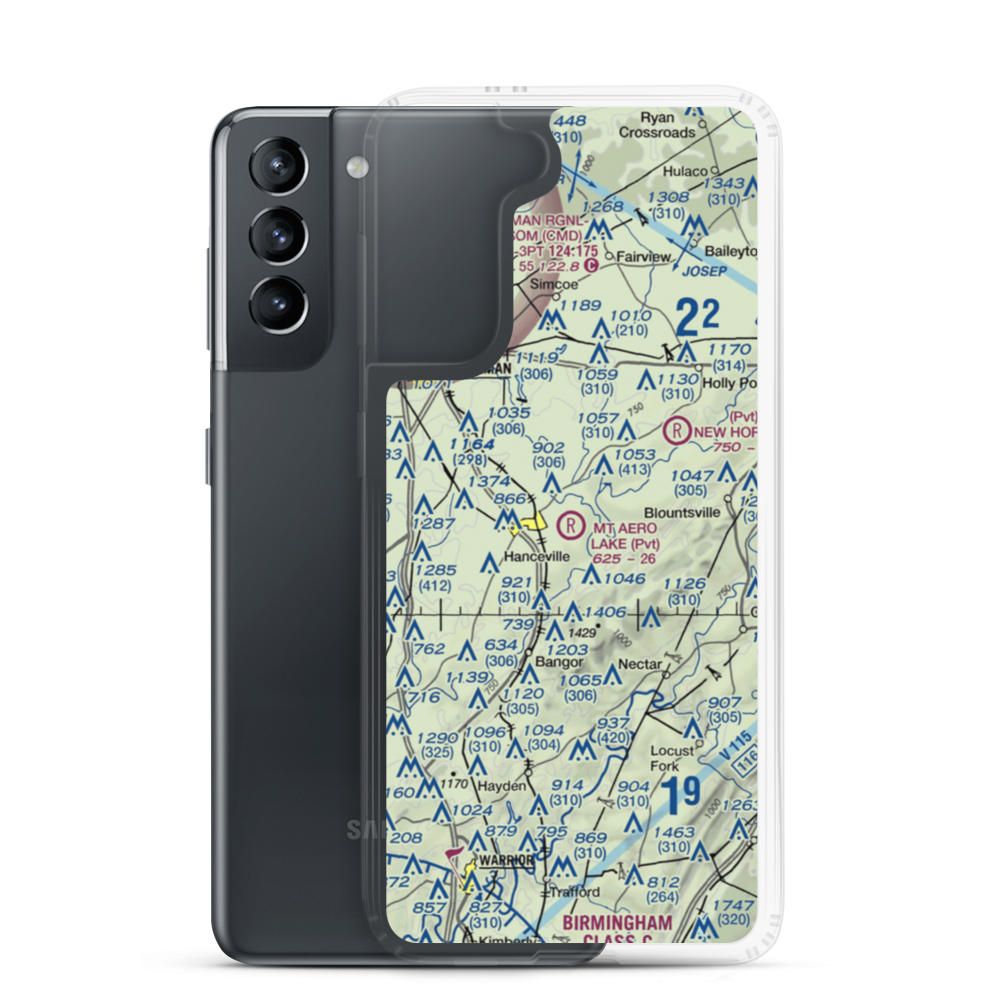 Mount Aero Lake Farm Airport (2AL7) VFR Sectional Samsung Case Samsung Galaxy S21 model shown