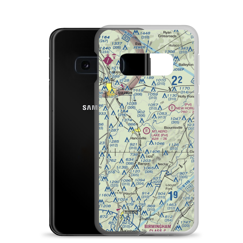 Mount Aero Lake Farm Airport (2AL7) VFR Sectional Samsung Case Samsung Galaxy S10e model shown
