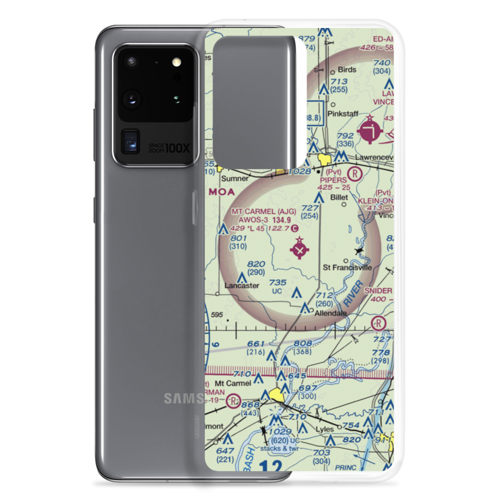 Mount Carmel Municipal Airport (AJG) VFR Sectional Samsung Case Samsung Galaxy S20 Ultra model shown