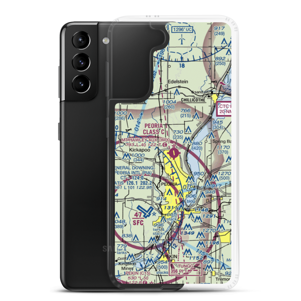 Mount Hawley Auxiliary Airport (3MY) VFR Sectional Samsung Case Samsung Galaxy S21 Plus model shown
