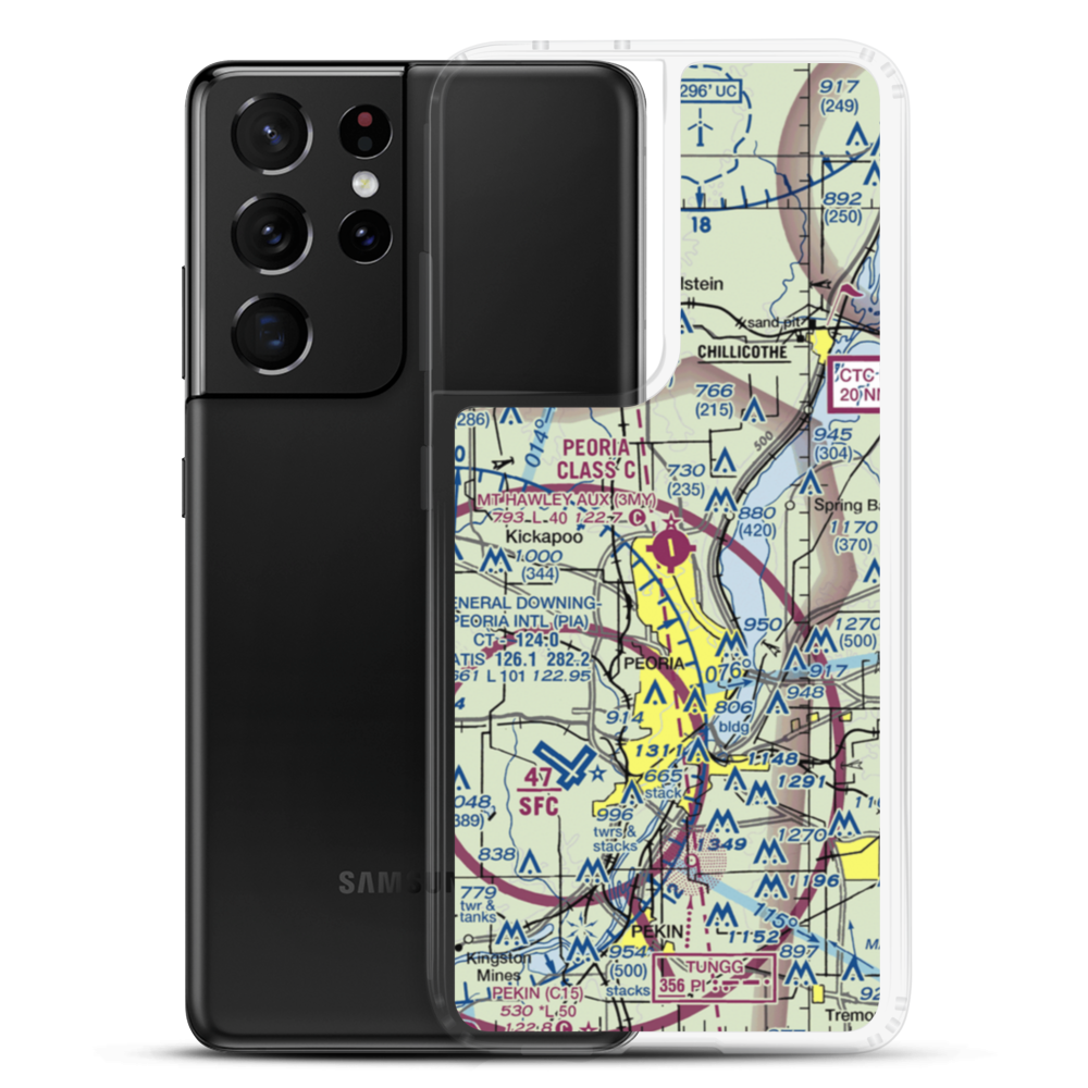 Mount Hawley Auxiliary Airport (3MY) VFR Sectional Samsung Case Samsung Galaxy S21 Ultra model shown