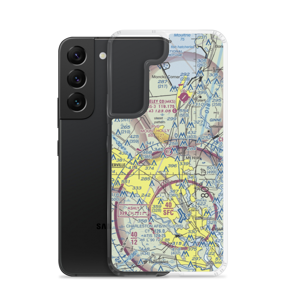 Mount Holly Airport (SC98) VFR Sectional Samsung Case Samsung Galaxy S22 model shown