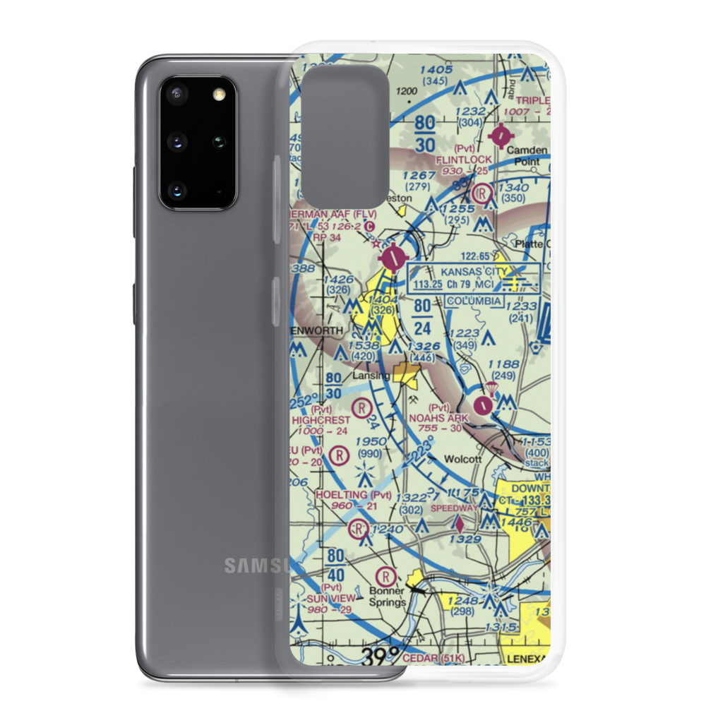 Mount Muncie Airport (72KS) VFR Sectional Samsung Case Samsung Galaxy S20 Plus model shown