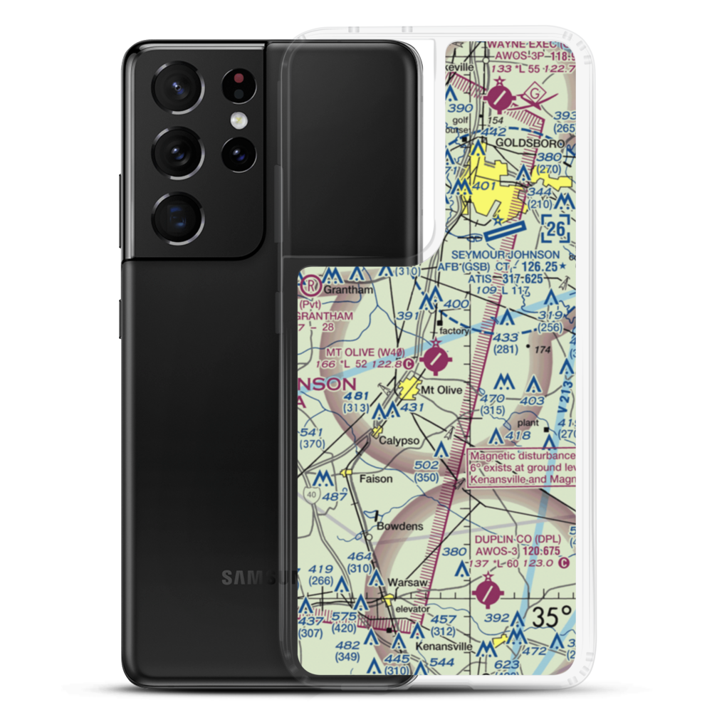Mount Olive Municipal Airport (W40) VFR Sectional Samsung Case Samsung Galaxy S21 Ultra model shown