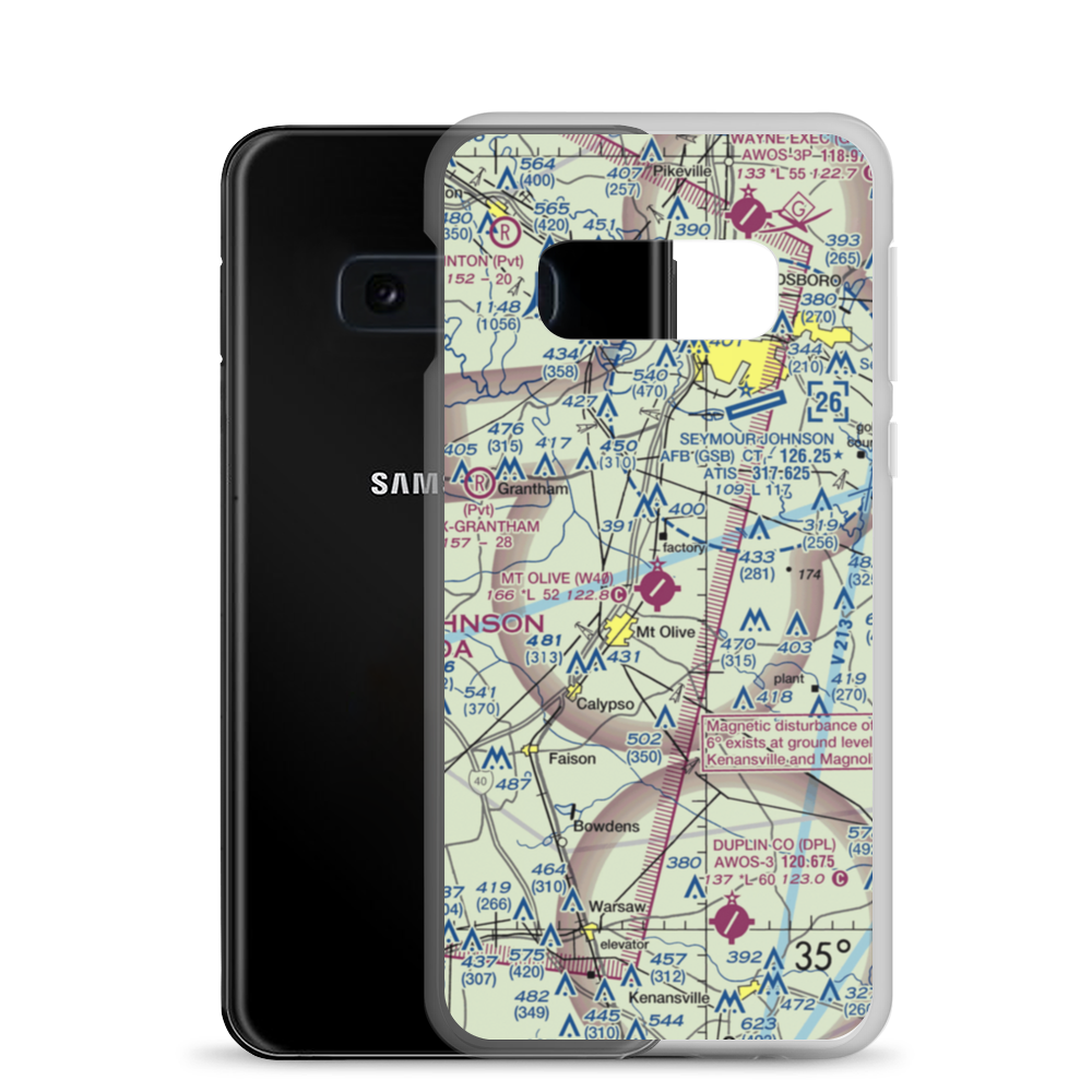 Mount Olive Municipal Airport (W40) VFR Sectional Samsung Case Samsung Galaxy S10e model shown