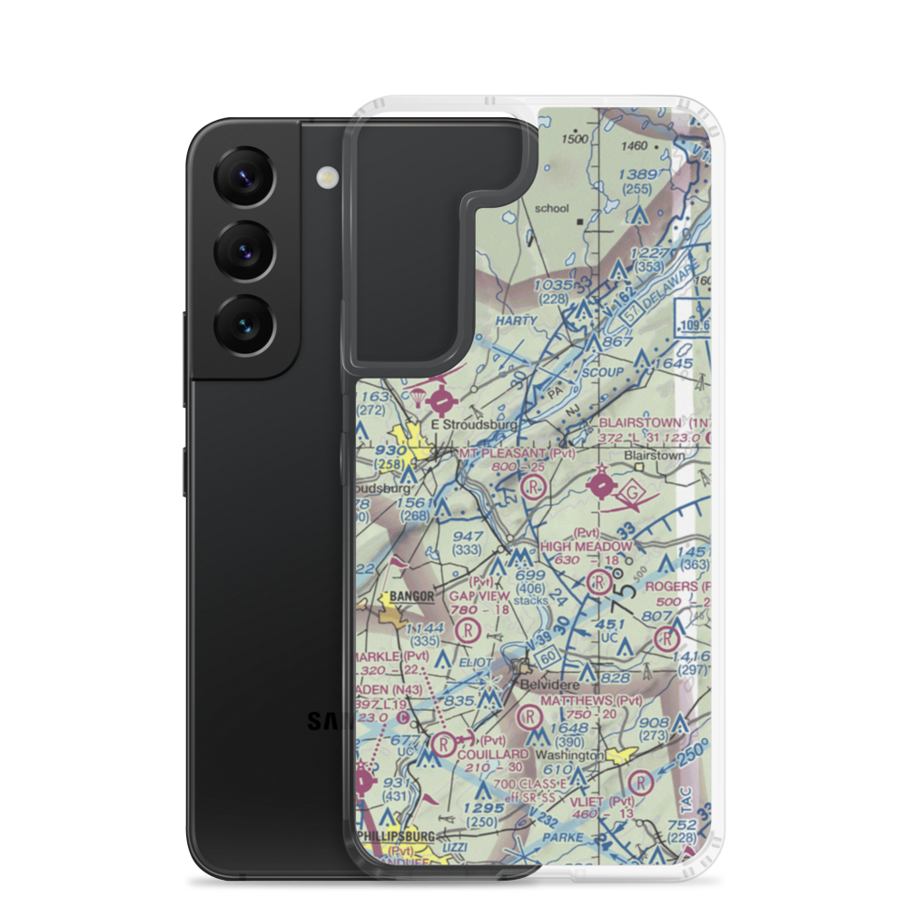Mount Pleasant Landing Strip (67NJ) VFR Sectional Samsung Case Samsung Galaxy S22 model shown
