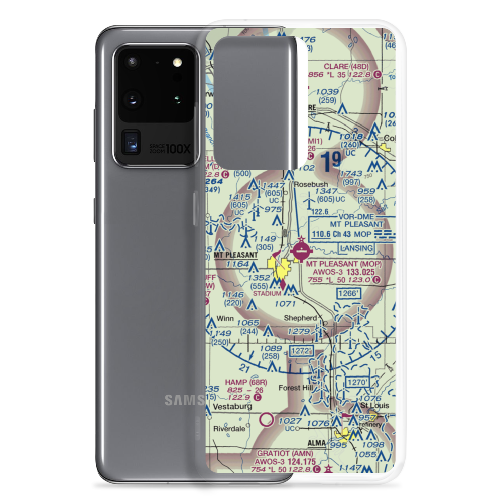 Mount Pleasant Municipal Airport (MOP) VFR Sectional Samsung Case Samsung Galaxy S20 Ultra model shown