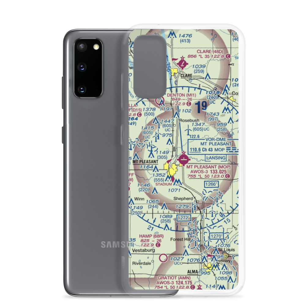 Mount Pleasant Municipal Airport (MOP) VFR Sectional Samsung Case Samsung Galaxy S20 model shown