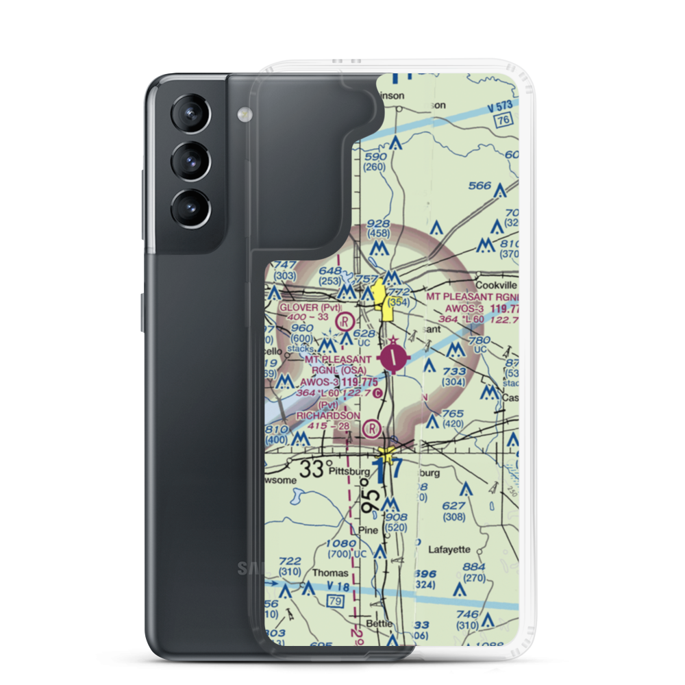 Mount Pleasant Regional Airport (OSA) VFR Sectional Samsung Case Samsung Galaxy S21 model shown